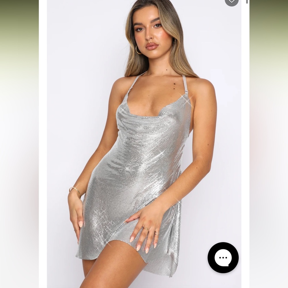 Whitefox Iconic Image Mini Dress in Silver